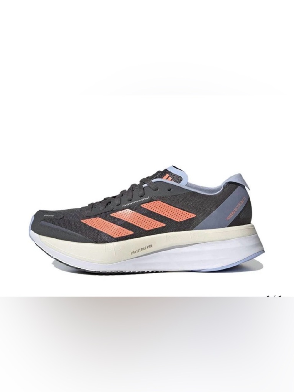 Adidas Adizero Boston 11 Gray & Coral size 7 Women’s Sneakers